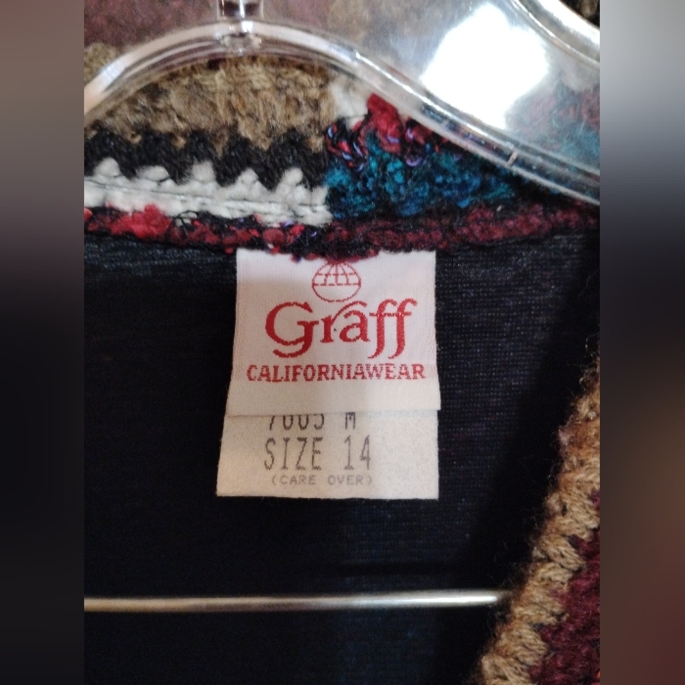 Striped Multicolor Open-Front Sweater Graff Calif… - image 2